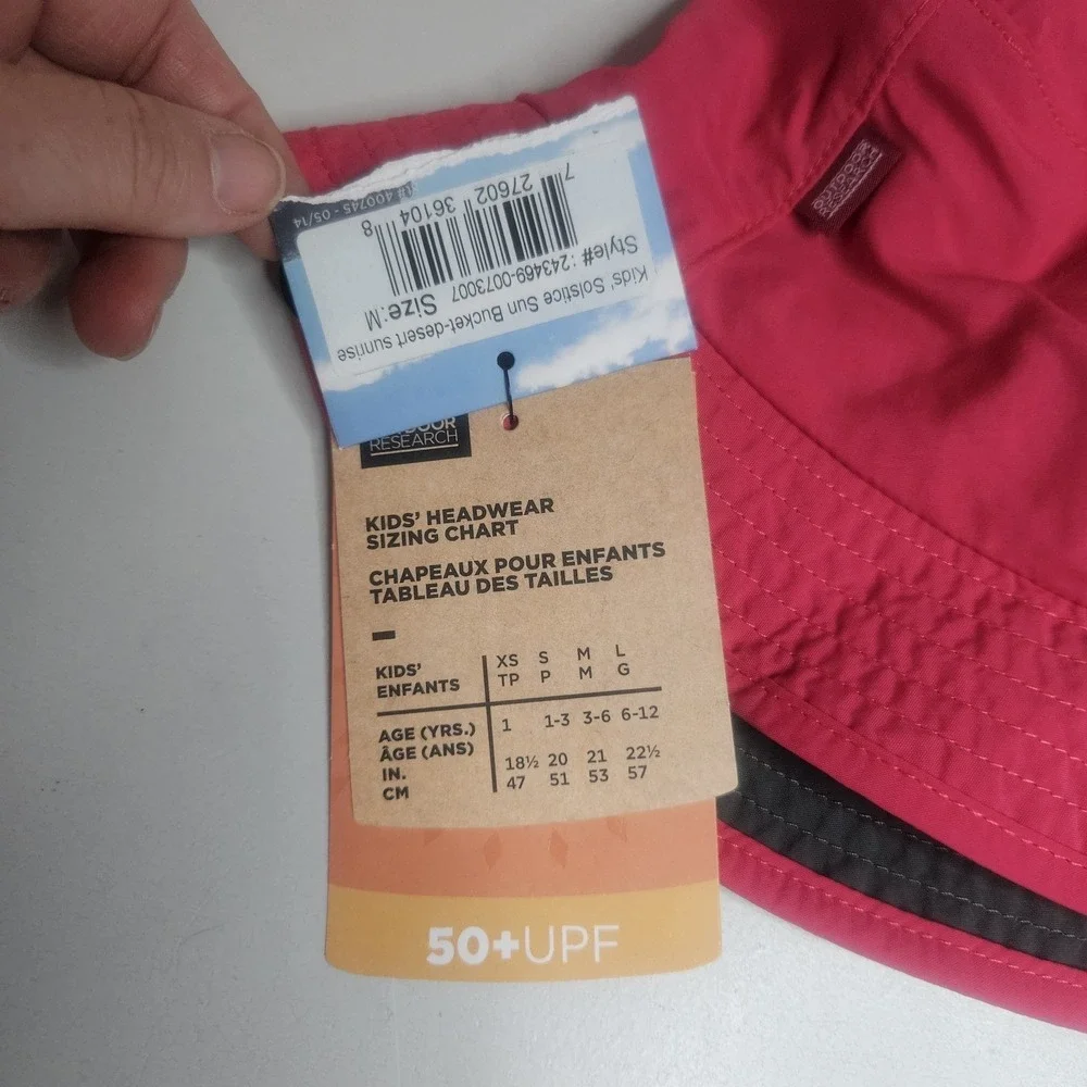 Outdoor‎ Research Kids Solstice Sun Bucket Hat 3-6yrs Desert Sunrise Pink UPF50+